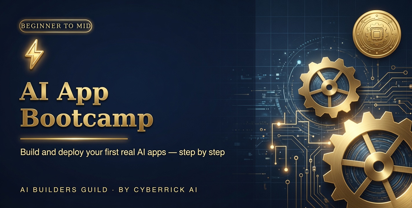 AI App Bootcamp — Beginner to Mid: build and deploy your first real AI apps, step by step.